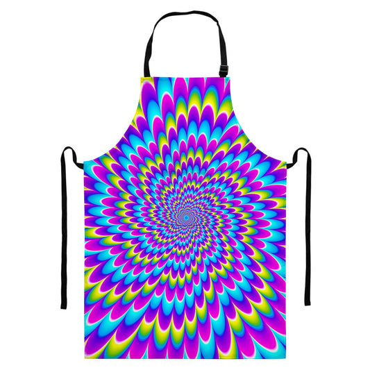 Abstract Dizzy Moving Optical Illusion Bib Apron With Pocket