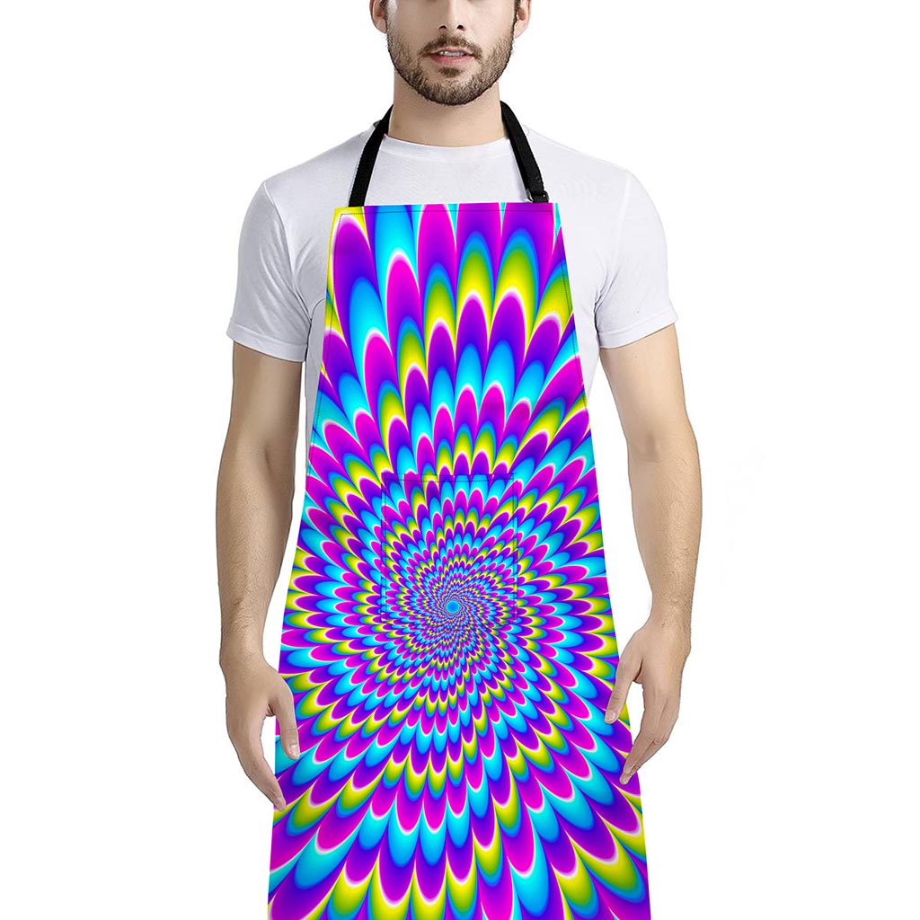 Abstract Dizzy Moving Optical Illusion Bib Apron With Pocket