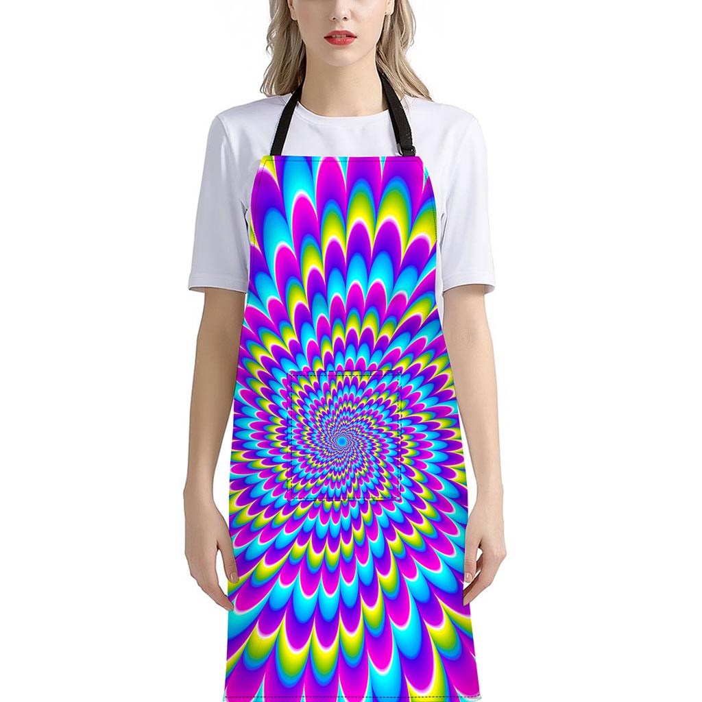 Abstract Dizzy Moving Optical Illusion Bib Apron With Pocket