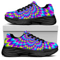 Abstract Dizzy Moving Optical Illusion Black Chunky Shoes
