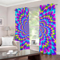 Abstract Dizzy Moving Optical Illusion Dimout Grommet Curtains