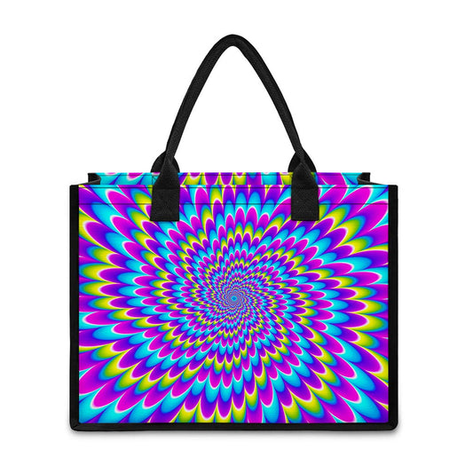 Abstract Dizzy Moving Optical Illusion Canvas Tote Bag