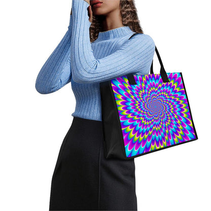 Abstract Dizzy Moving Optical Illusion Canvas Tote Bag