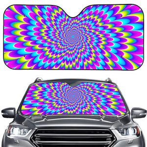 Abstract Dizzy Moving Optical Illusion Car Windshield Sun Shade