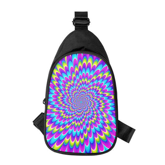 Abstract Dizzy Moving Optical Illusion Chest Bag