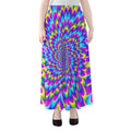 Abstract Dizzy Moving Optical Illusion Chiffon Maxi Skirt