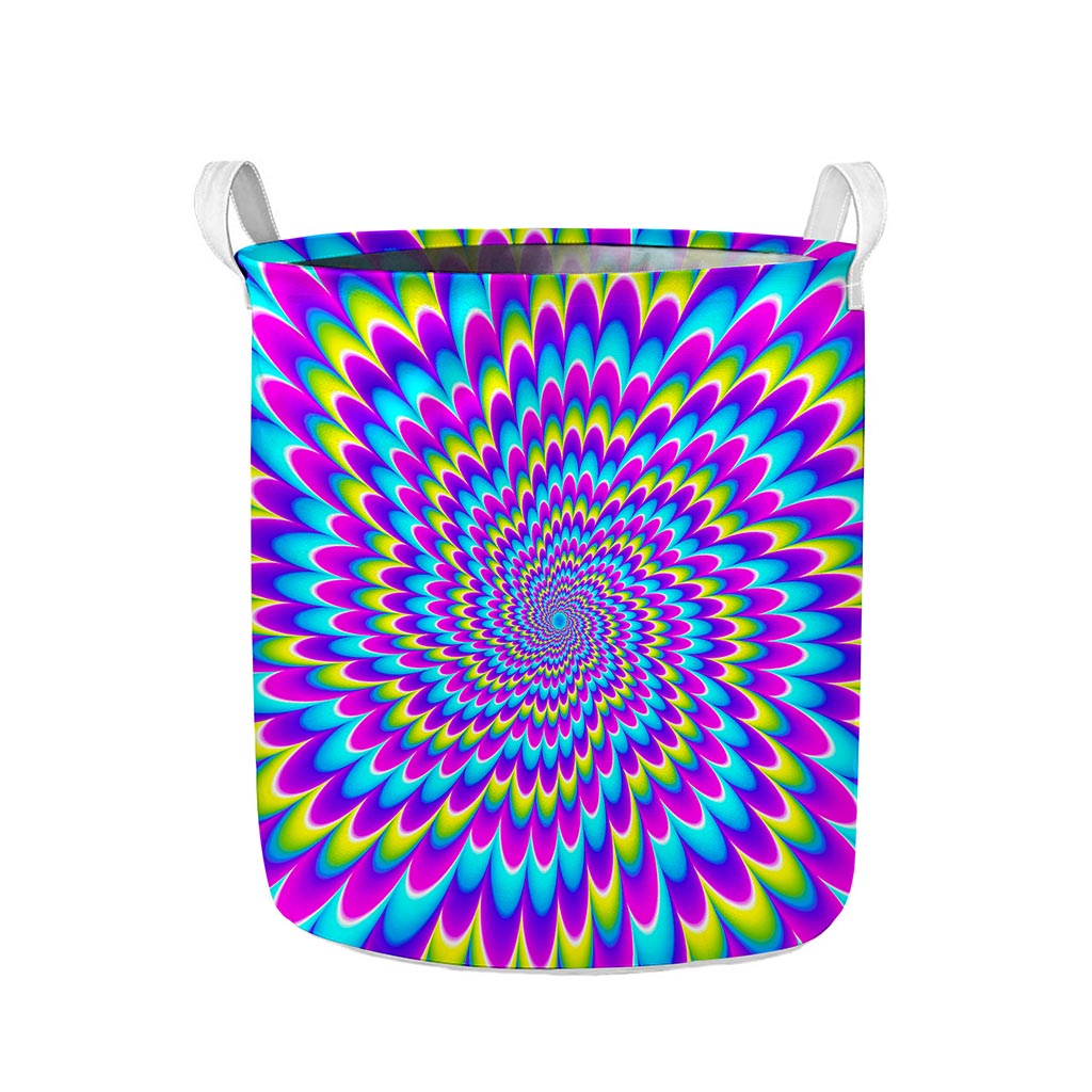 Abstract Dizzy Moving Optical Illusion Collapsible Laundry Basket