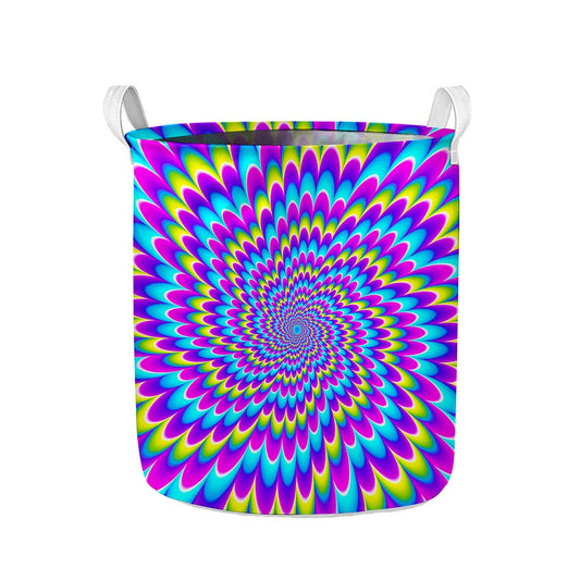 Abstract Dizzy Moving Optical Illusion Collapsible Laundry Basket