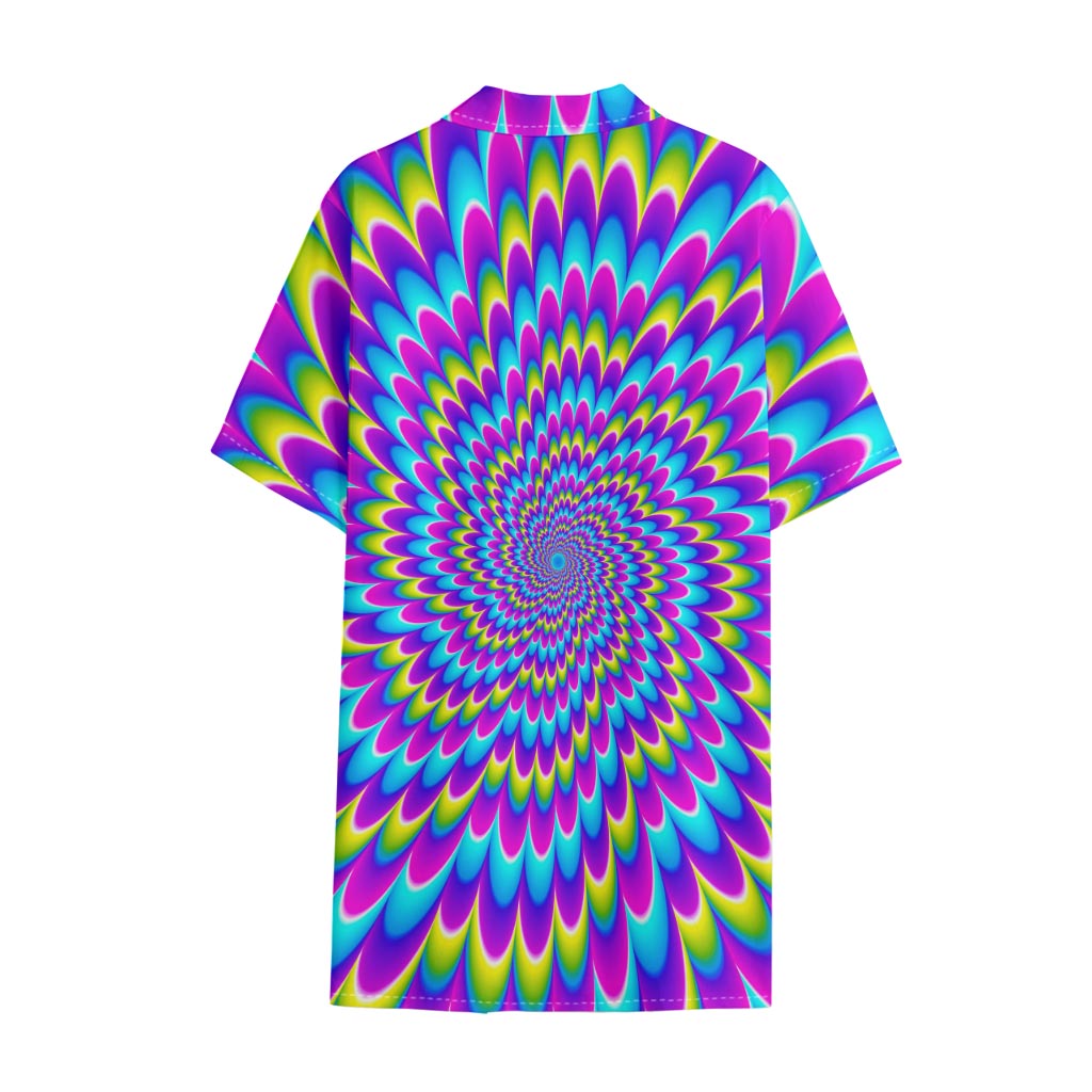 Abstract Dizzy Moving Optical Illusion Cotton Hawaiian Shirt