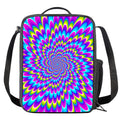 Abstract Dizzy Moving Optical Illusion Crossbody Lunch Bag