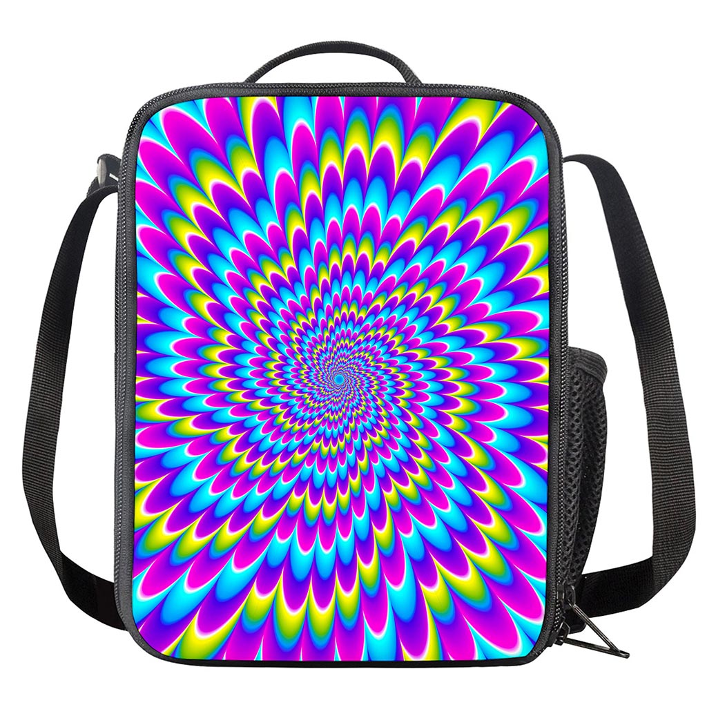 Abstract Dizzy Moving Optical Illusion Crossbody Lunch Bag