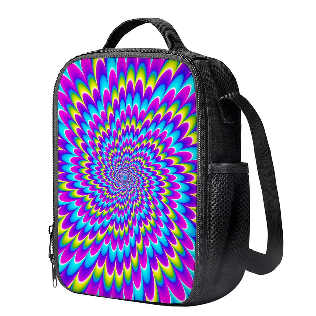 Abstract Dizzy Moving Optical Illusion Crossbody Lunch Bag