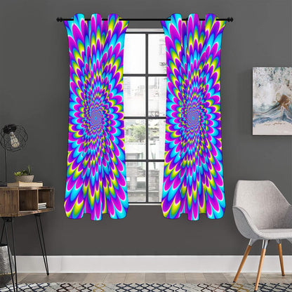 Abstract Dizzy Moving Optical Illusion Curtain
