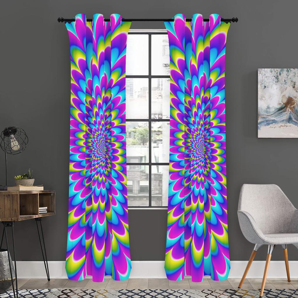 Abstract Dizzy Moving Optical Illusion Curtain