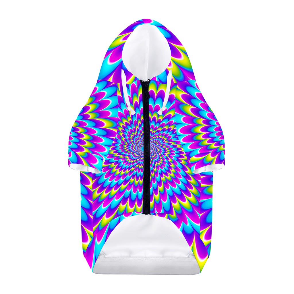 Abstract Dizzy Moving Optical Illusion Dog Zip Up Hoodie