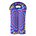 Abstract Dizzy Moving Optical Illusion Double Neoprene Wine Tote