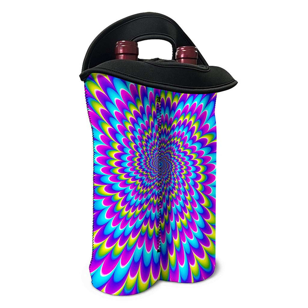 Abstract Dizzy Moving Optical Illusion Double Neoprene Wine Tote