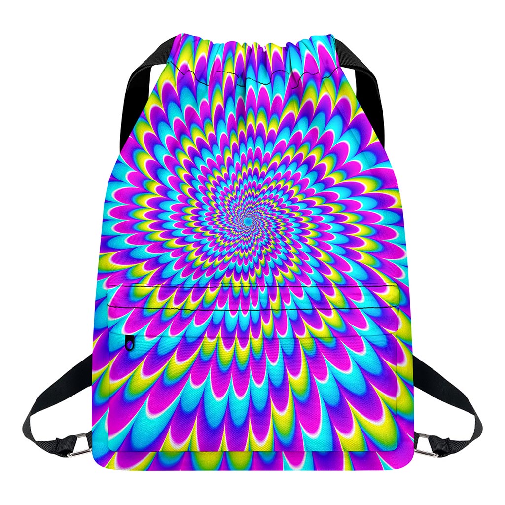 Abstract Dizzy Moving Optical Illusion Drawstring Backpack