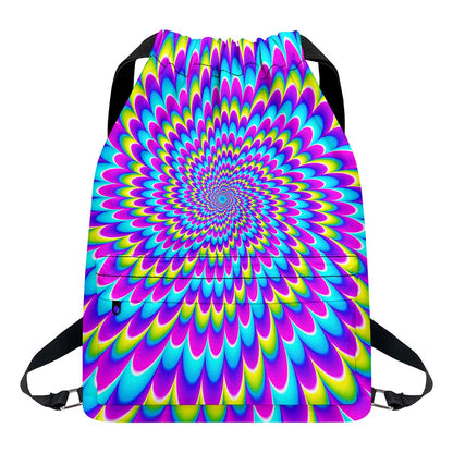 Abstract Dizzy Moving Optical Illusion Drawstring Backpack