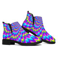 Abstract Dizzy Moving Optical Illusion Flat Ankle Boots