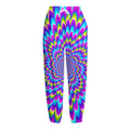 Abstract Dizzy Moving Optical Illusion Fleece Lined Knit Pants