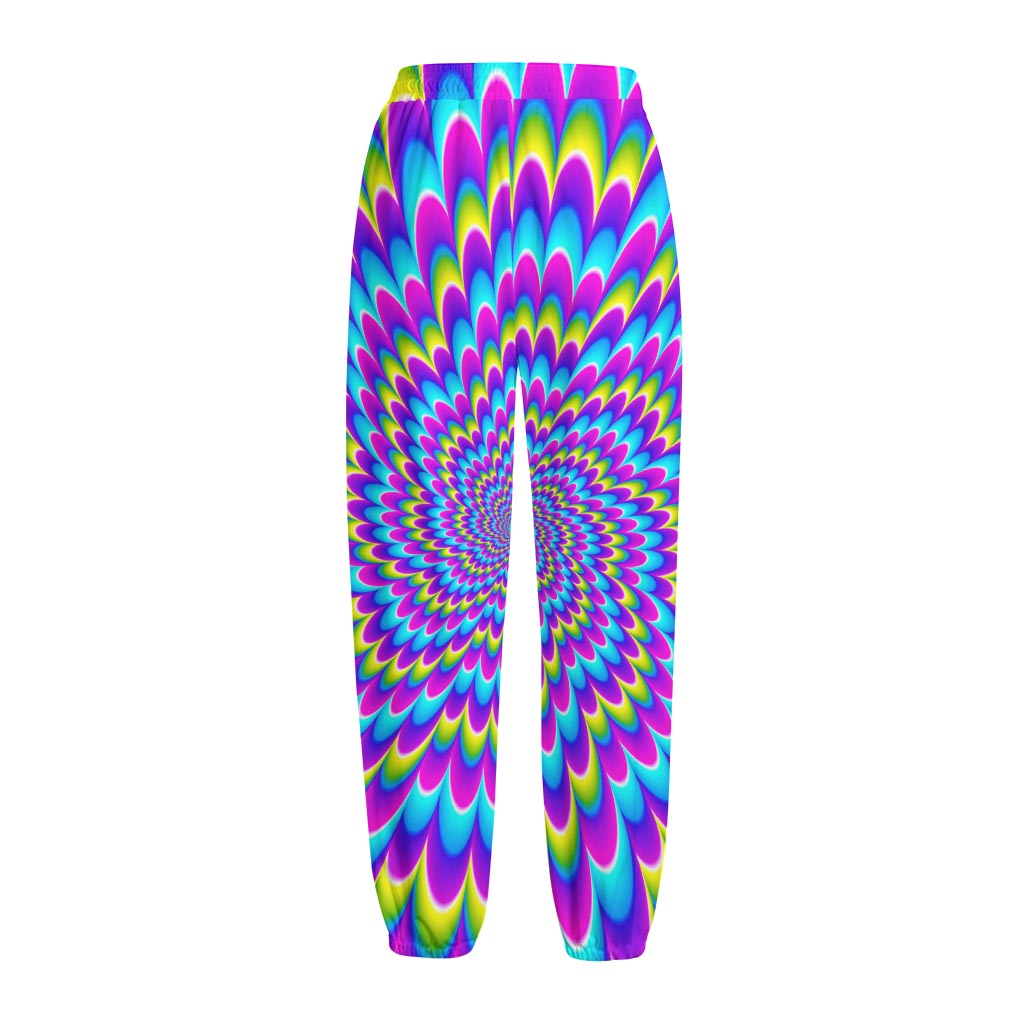 Abstract Dizzy Moving Optical Illusion Fleece Lined Knit Pants