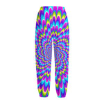 Abstract Dizzy Moving Optical Illusion Fleece Lined Knit Pants