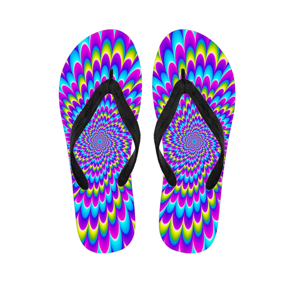 Abstract Dizzy Moving Optical Illusion Flip Flops