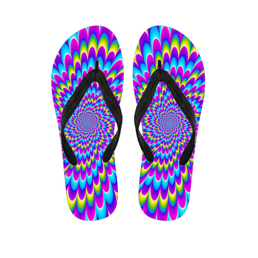 Abstract Dizzy Moving Optical Illusion Flip Flops