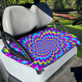 Abstract Dizzy Moving Optical Illusion Golf Cart Seat Cover