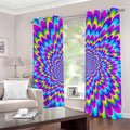 Abstract Dizzy Moving Optical Illusion Grommet Curtains