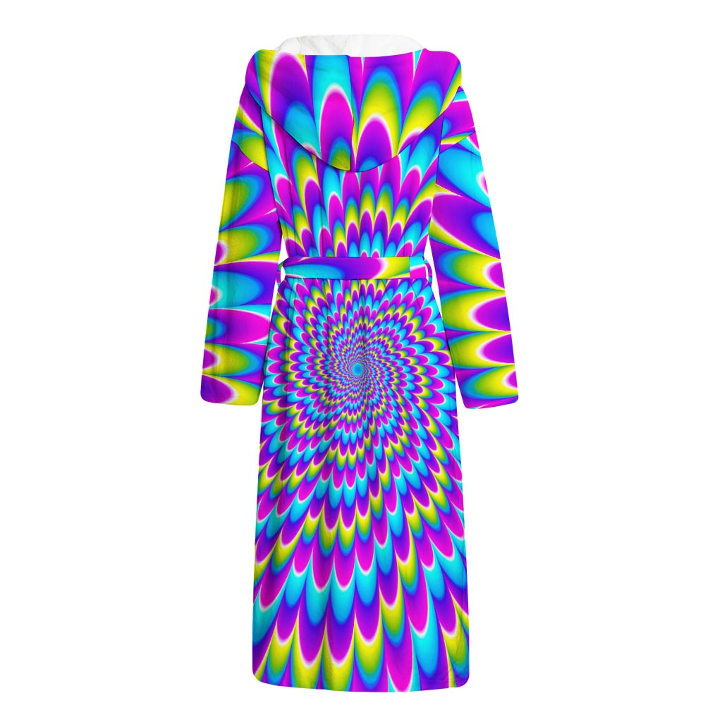 Abstract Dizzy Moving Optical Illusion Hooded Bathrobe