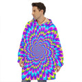 Abstract Dizzy Moving Optical Illusion Hoodie Blanket
