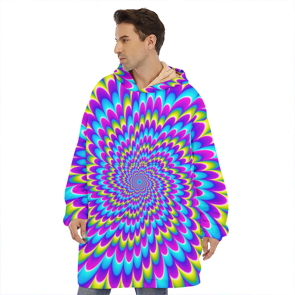 Abstract Dizzy Moving Optical Illusion Hoodie Blanket