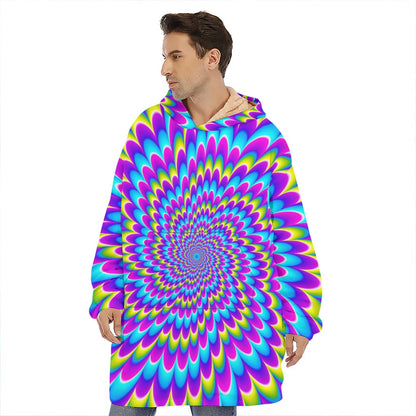 Abstract Dizzy Moving Optical Illusion Hoodie Blanket