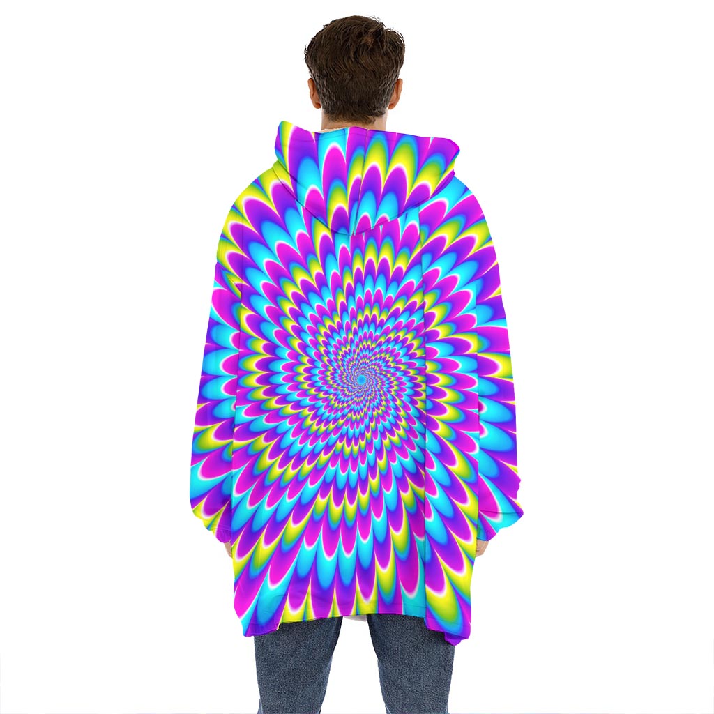 Abstract Dizzy Moving Optical Illusion Hoodie Blanket
