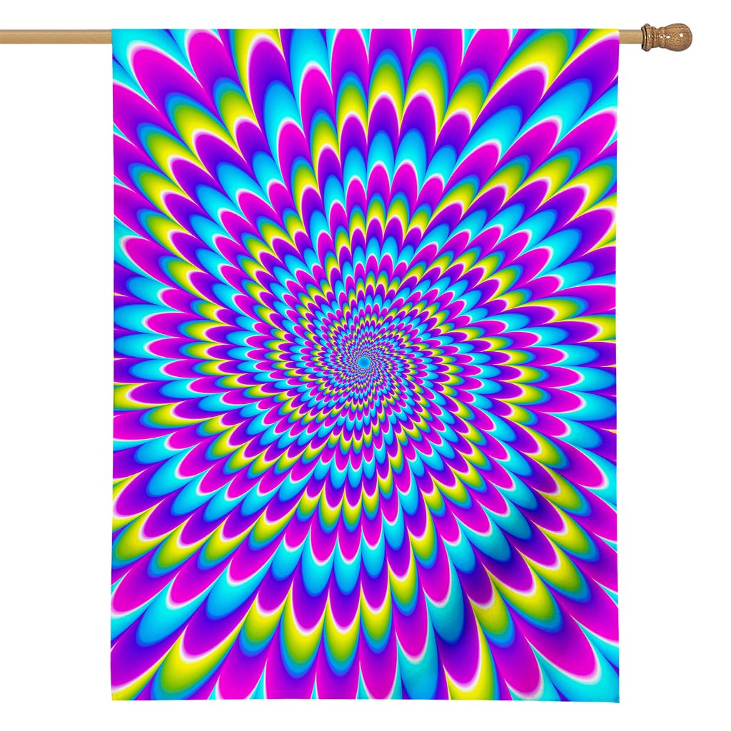 Abstract Dizzy Moving Optical Illusion House Flag
