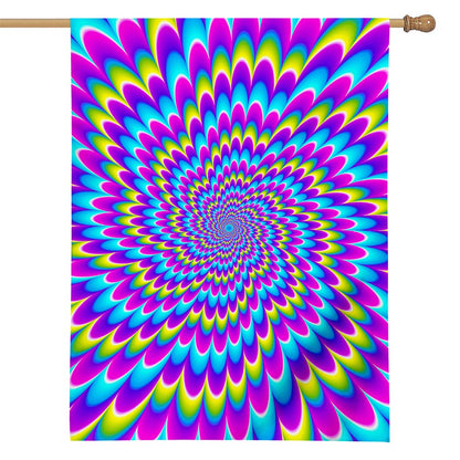 Abstract Dizzy Moving Optical Illusion House Flag