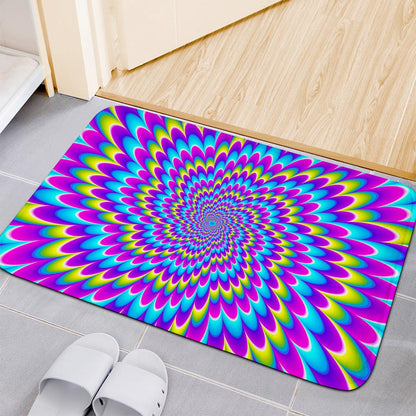 Abstract Dizzy Moving Optical Illusion Indoor Door Mat