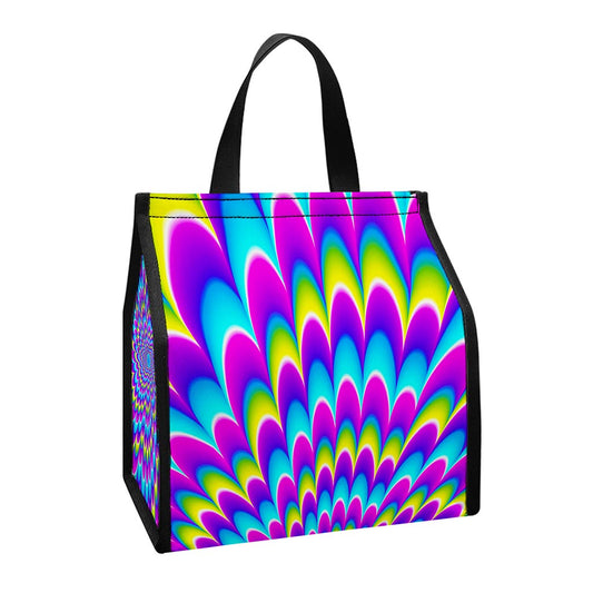 Abstract Dizzy Moving Optical Illusion Insulated Lunch Tote