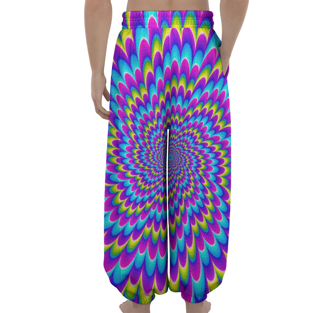 Abstract Dizzy Moving Optical Illusion Lantern Pants