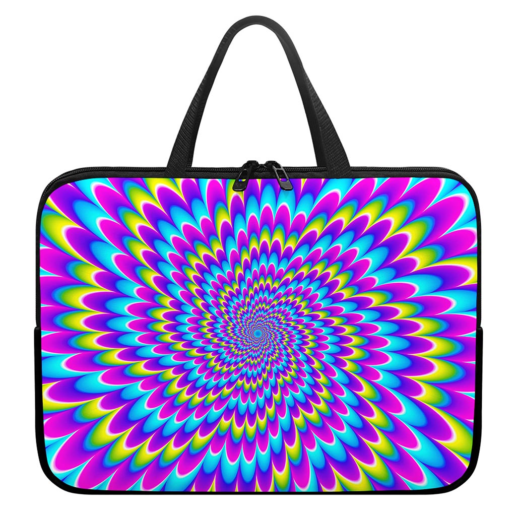 Abstract Dizzy Moving Optical Illusion Laptop Sleeve With Handle