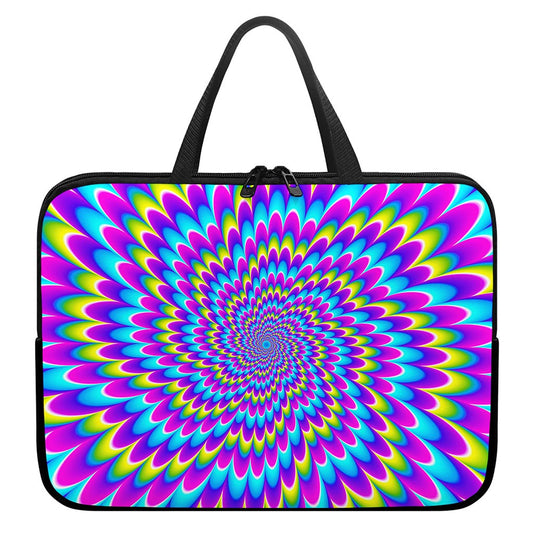Abstract Dizzy Moving Optical Illusion Laptop Sleeve With Handle