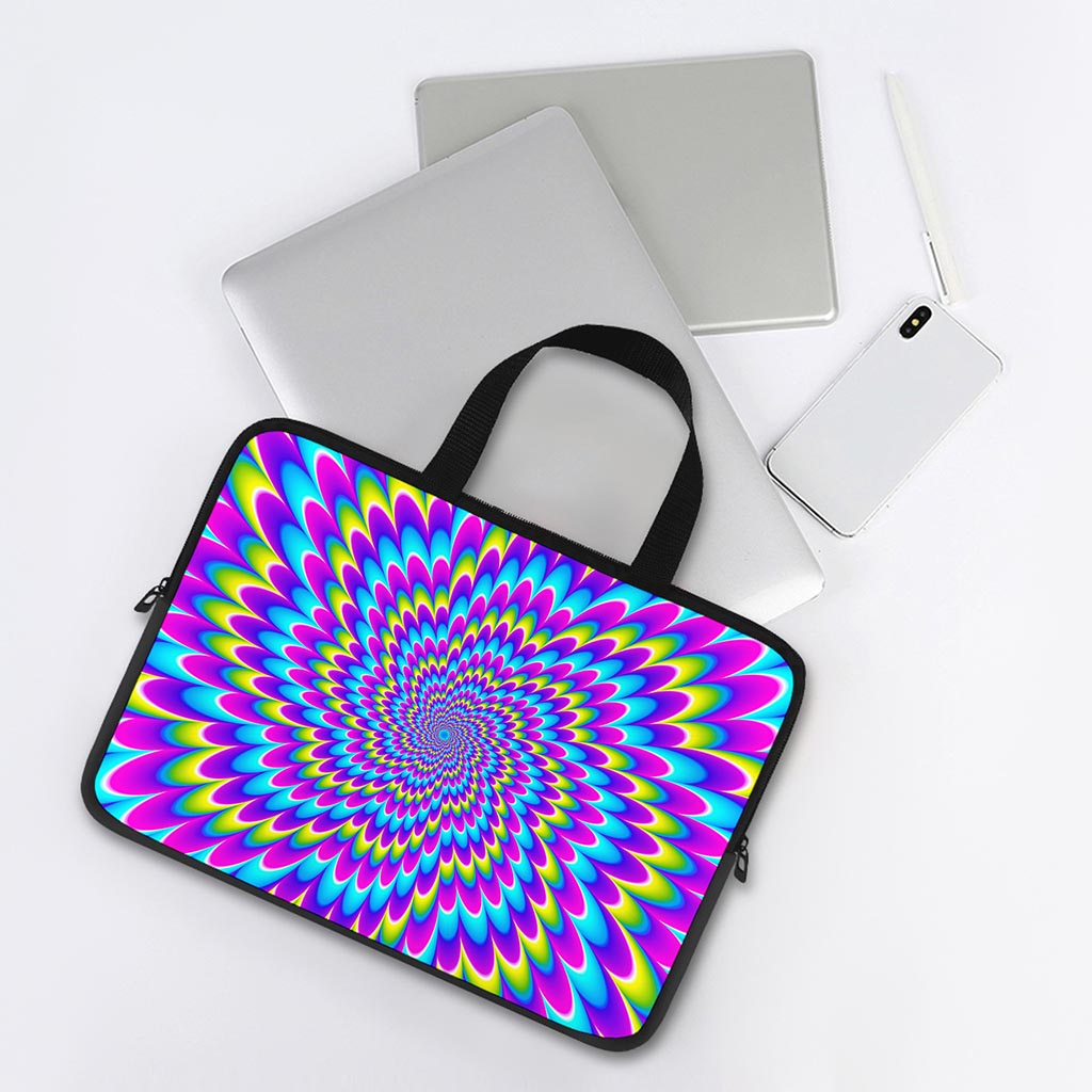 Abstract Dizzy Moving Optical Illusion Laptop Sleeve With Handle