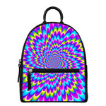 Abstract Dizzy Moving Optical Illusion Leather Backpack