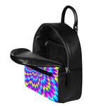 Abstract Dizzy Moving Optical Illusion Leather Backpack