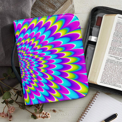 Abstract Dizzy Moving Optical Illusion Leather Bible Cover