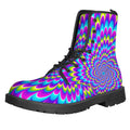Abstract Dizzy Moving Optical Illusion Lace-Up Boots