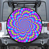 Abstract Dizzy Moving Optical Illusion Leather Spare Tire Cover