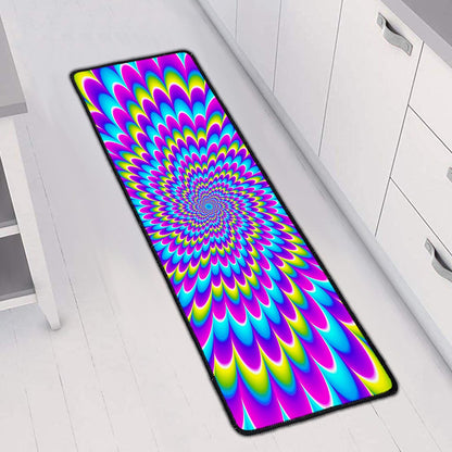 Abstract Dizzy Moving Optical Illusion Long Kitchen Mat